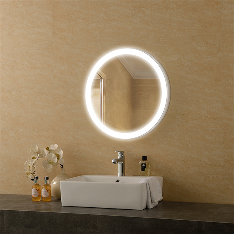 Hotel decorative chrome framed light mirror